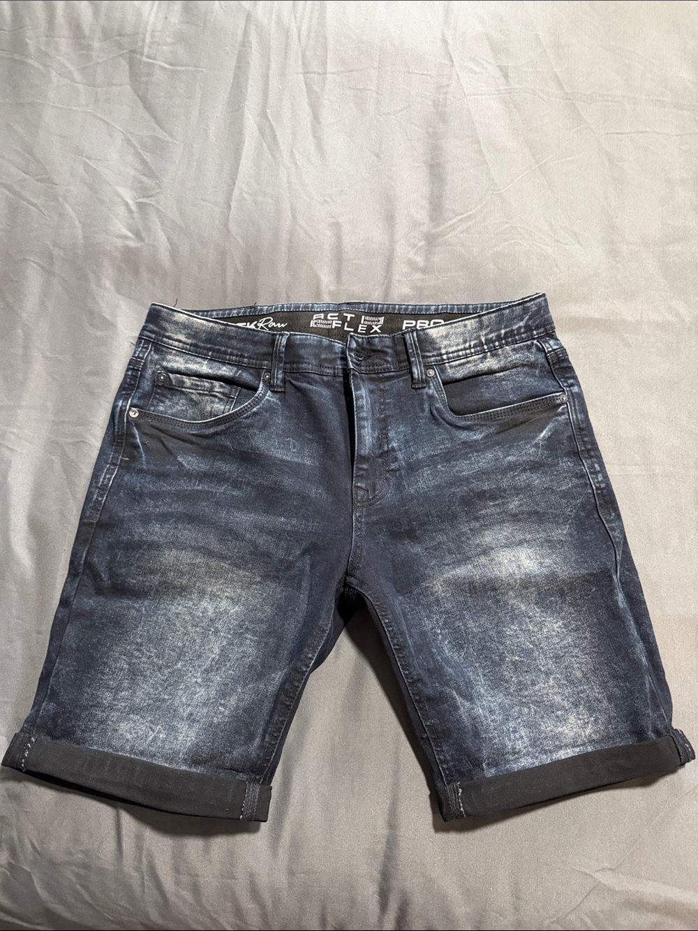Men's Black Washed Denim Jean Shorts